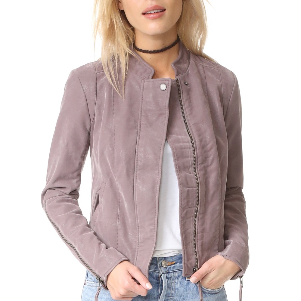 Free people clean leather moto jacket size 4